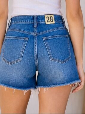 GAP Medium Blue Frayed Denim Shorts